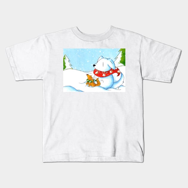 Snowtriever Kids T-Shirt by KristenOKeefeArt